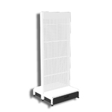 Start Bay - Double Sided Gondola Bay - W600xH1515xD270 - Perforated - w/. Skirt Drawer - Pearl White