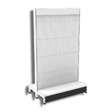Add Bay - Double Sided Gondola Bay - W900xH1515xD270 - Perforated - Pearl White