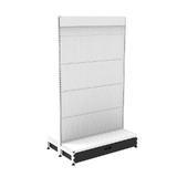 Start Bay - Double Sided Gondola Bay - 900xH1515xD270 - Perforated - w/. Skirt Drawer - Pearl White